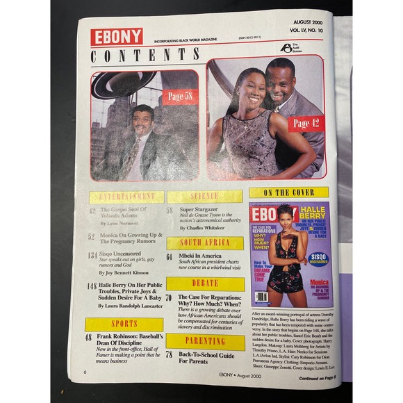 Ebony Magazine, August 2000, Cover Feature Story "Halle Berry" - Picture 2 of 14